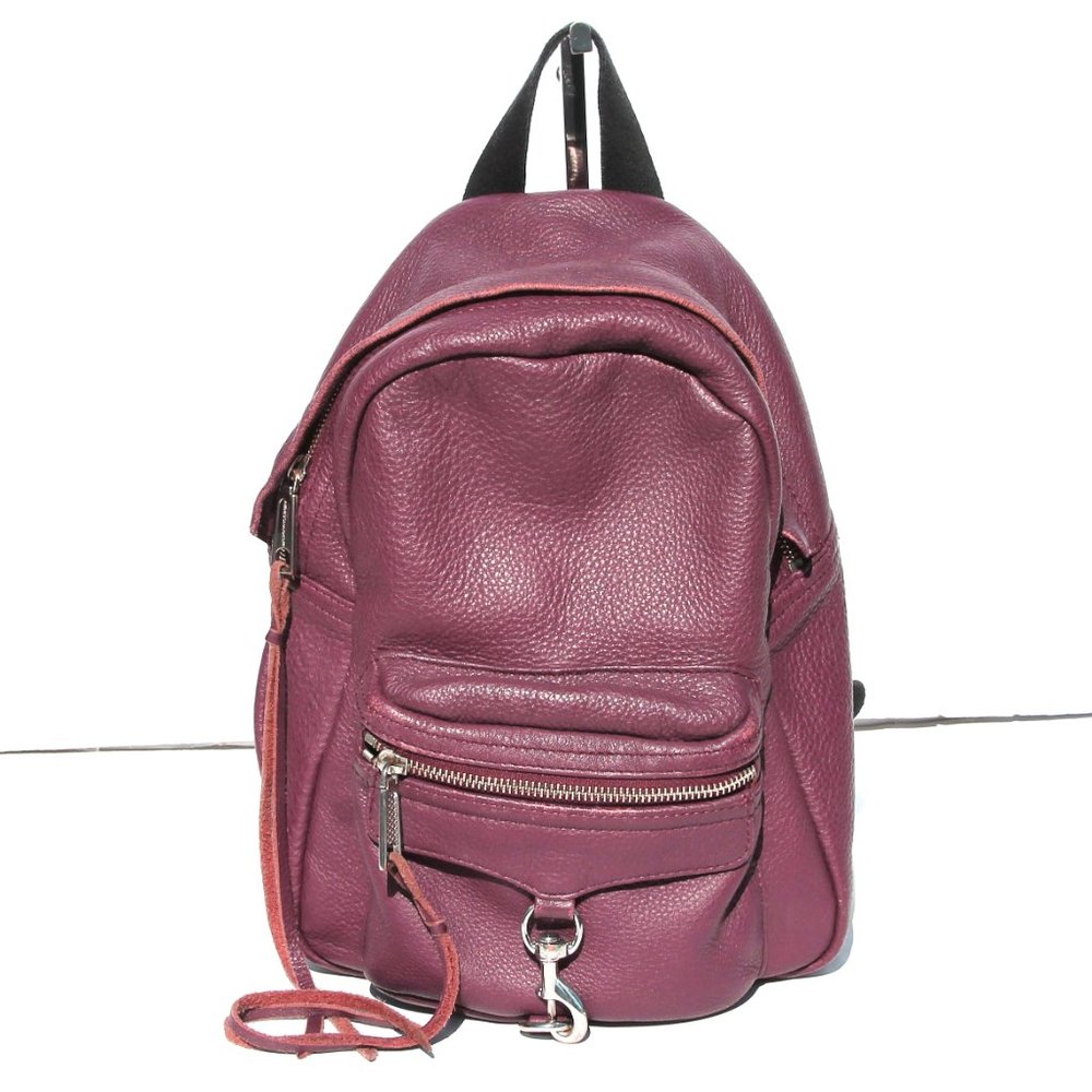 Chic Burgundy Leather Backpack by Rebecca Minkoff